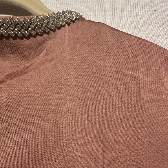 *FLAW* NWT Ieena Mac Duggal Satin Cocktail Dress w/ Rhinestone Accents - size 12 - Picture 8 of 9